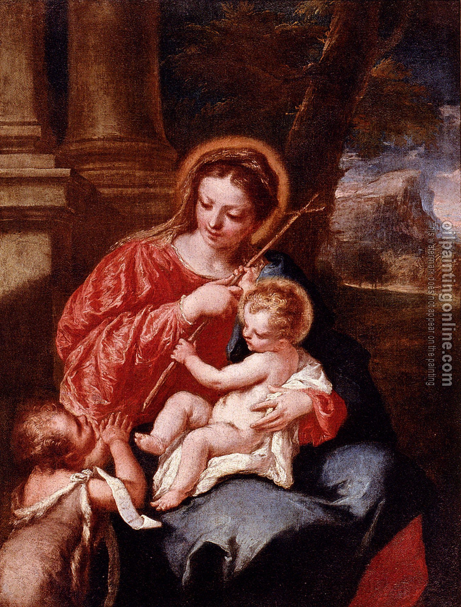 Giovanni Antonio Guardi - Antonio Madonna And Child With Sain John The Baptist